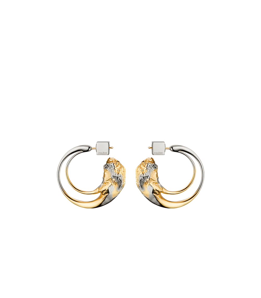 Eroz Hoop Earrings - Duo palladium with 24 carat gold plating